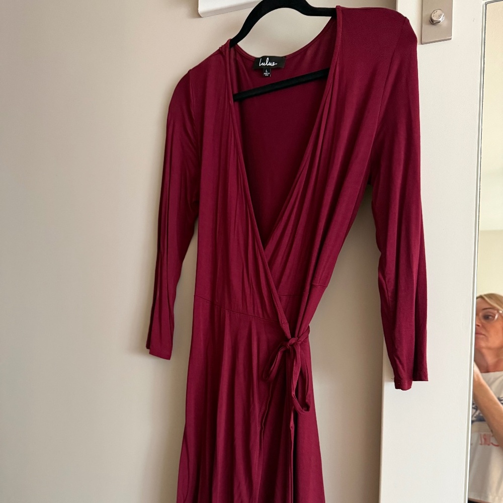 Burgundy Wrap Dress